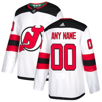 NHL Men adidas New Jersey Devils White Away Authentic Customized Jersey->customized nhl jersey->Custom Jersey